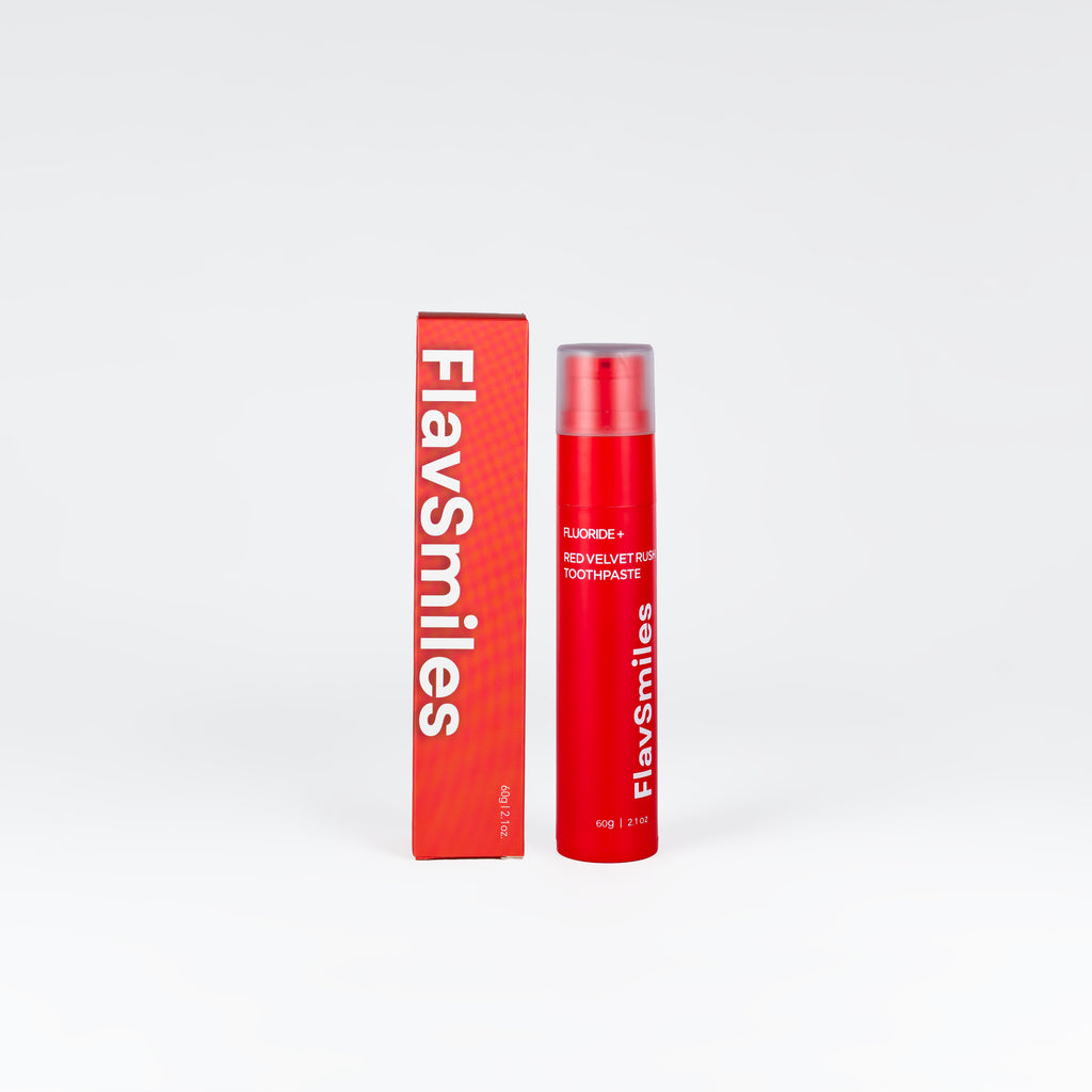 FlavSmiles Red Velvet Rush Cake Flavor Fluoride Toothpaste