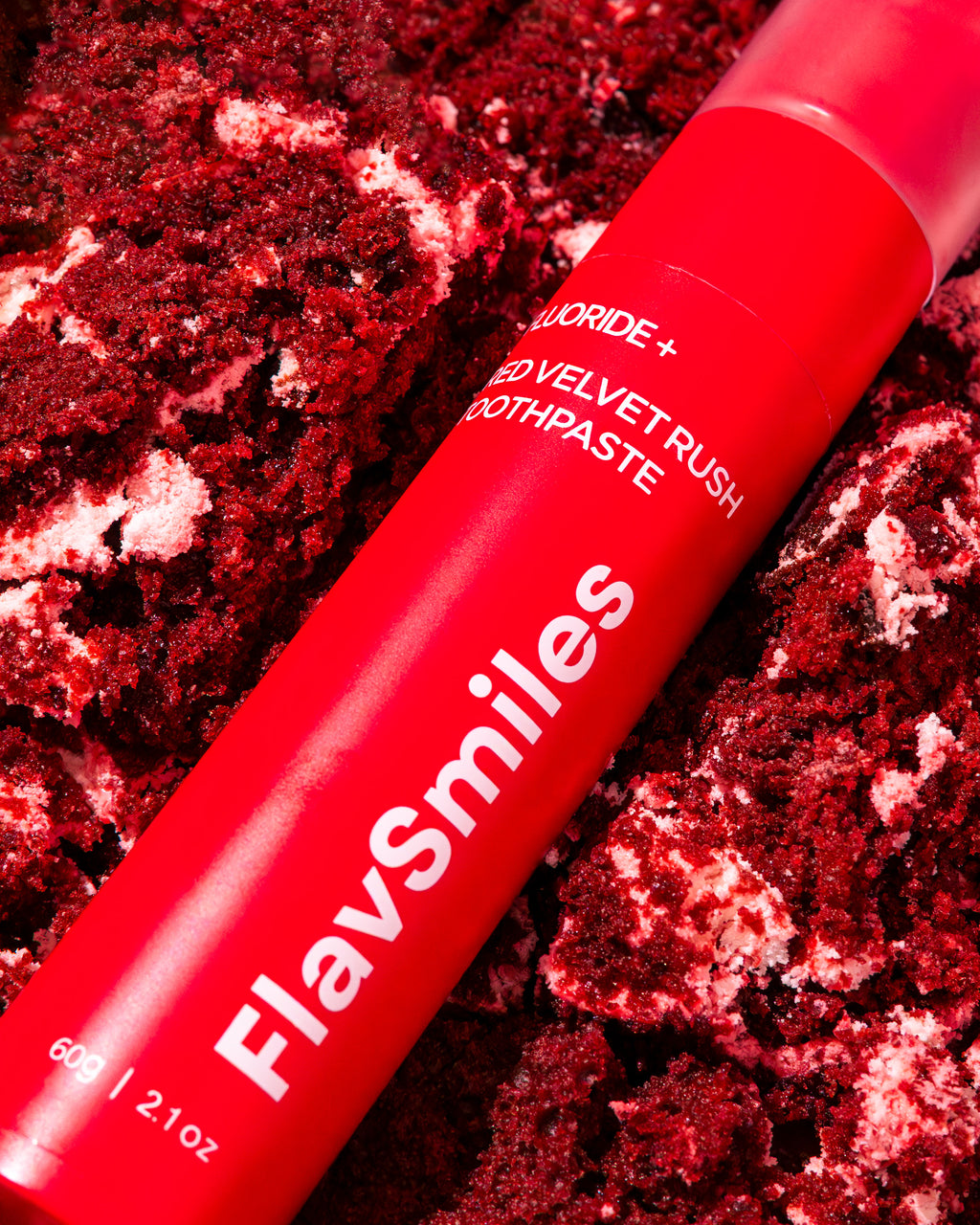FlavSmiles Red Velvet Rush Cake Flavor Fluoride Toothpaste
