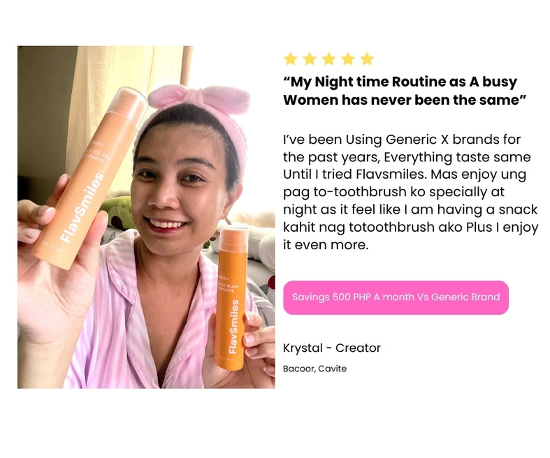 Customer testimonial 1 supplied in the FlavSmiles landing page brief